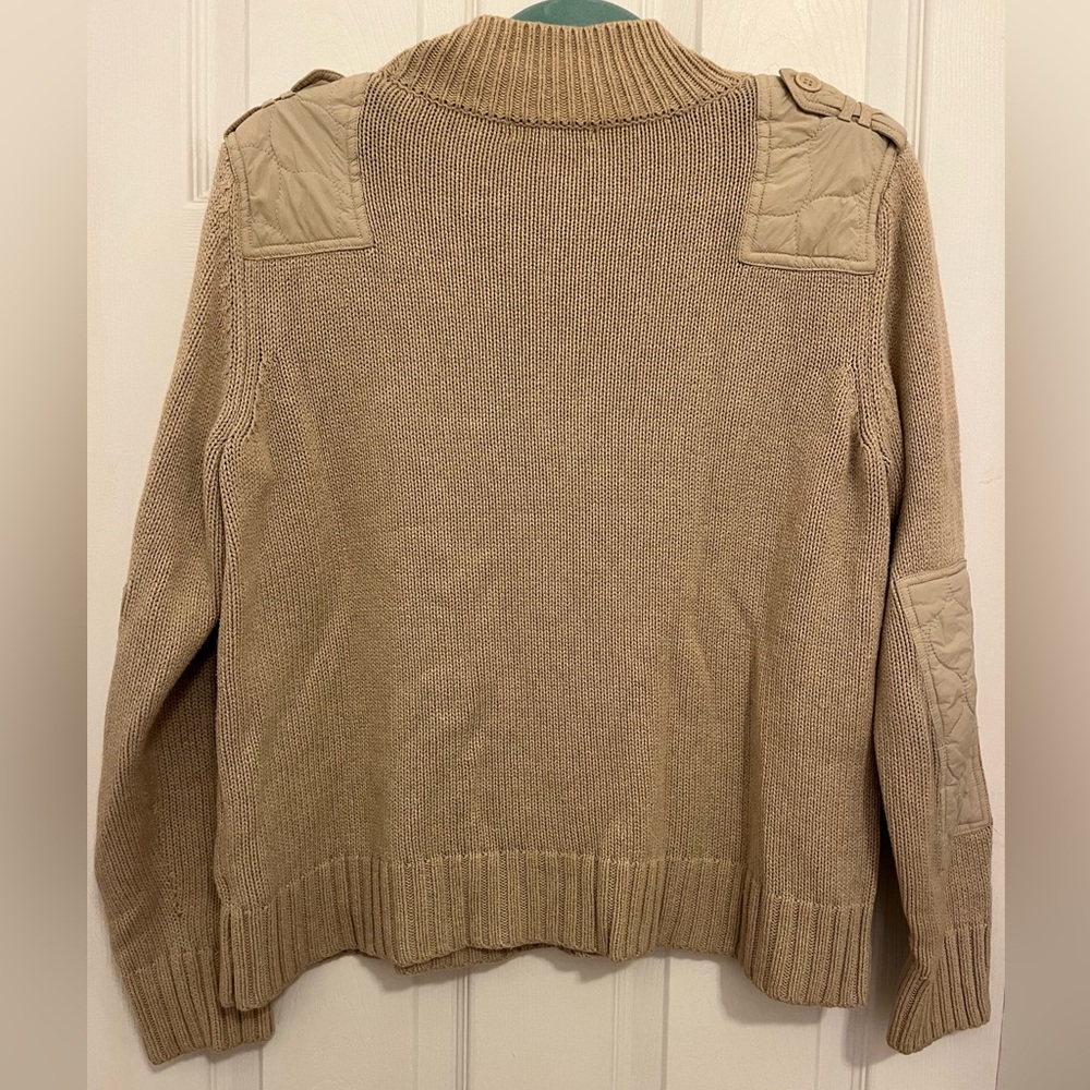 525 America, Mock Neck Patch Sweater, Tan, Size M